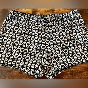 Old Navy Black and White Ikat Print High-Waist Shorts